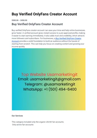 Buy Verified OnlyFans Creator Account in 2025
