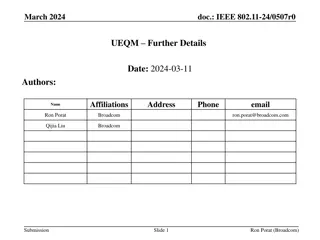 UEQM Implementation Strategies in IEEE 802.11-24