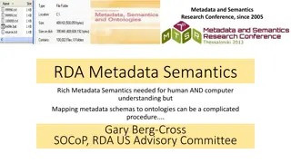 RDA Metadata Semantics Research Conference