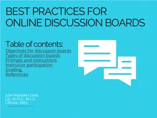 Best Practices for Online Discussion Boards