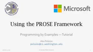 Overview of PROSE Framework for DSL Creation and PBE Applications