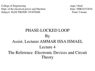Phase-Locked Loops: Electronic Circuit Applications