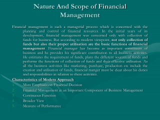 Overview of Financial Management Principles