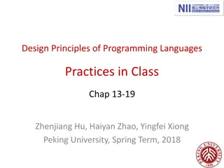 Design Principles of Programming Languages Practices