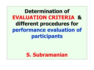 Determination of Evaluation Criteria and Performance Assessment Procedures