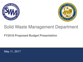 Solid Waste Management Department FY2018 Budget Overview