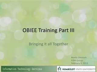 OBIEE Training Part III Bringing it all Together - Data Warehouse, EPM Overview