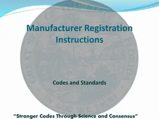 Manufacturer Registration Instructions and Codes: Streamlined Process for Modular Unit Manufacturers