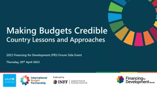 Making Budgets Credible - Country Lessons and Approaches