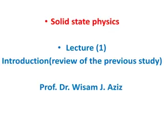 Introduction to Solid State Physics