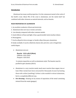 Extraction of Aluminum: Properties, Ores, and Processes