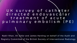 UK Survey on Endovascular Treatment of Acute Pulmonary Embolism