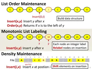Efficient Order Maintenance Techniques for Lists