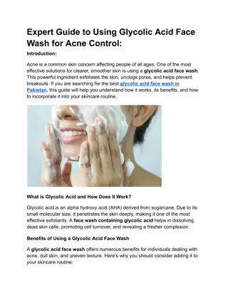 Expert Guide to Using Glycolic Acid Face Wash for Acne Control