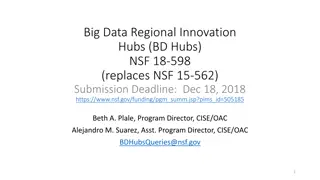 Big Data Regional Innovation Hubs - Submission Deadline Dec. 18, 2018