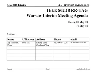 IEEE 802.18 RR-TAG Warsaw Interim Meeting Agenda