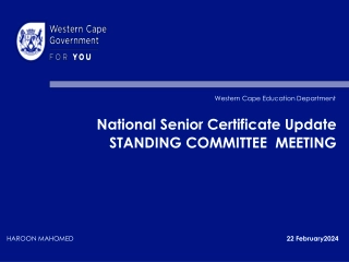 National Senior Certificate Update