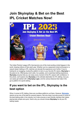 Join Skyinplay & Bet on the Best IPL Cricket Matches Now!