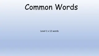 Learning Common Words in English