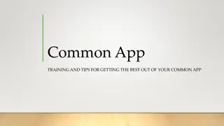 Training and Tips for Using Common App Effectively