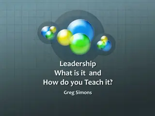 Leadership: Teach, Influence, Engage - Results and Correlations