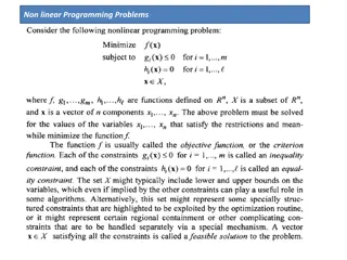 Non-linear Programming Problems with Mathematical Formulations