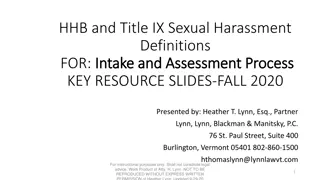 Key Definitions for Intake and Assessment Process
