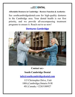 Affordable Dentures in Cambridge - Restore Function & Aesthetics