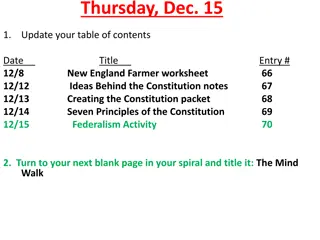 Federalism Activity and Seven Principles of the Constitution