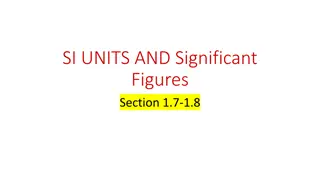 SI UNITS AND Significant Figures
