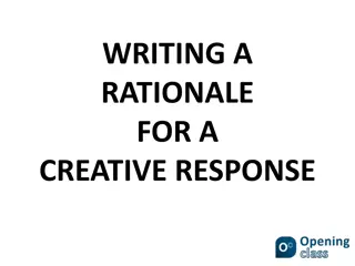 Crafting a Rationale for Your Creative Work