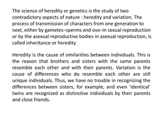 The Science of Heredity and Genetics: Understanding Inheritance and Variation