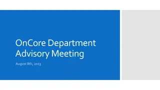 OnCore Department Advisory Meeting