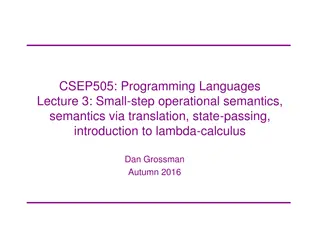 Small-step Operational Semantics Overview