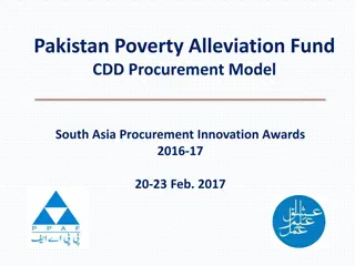 Pakistan Poverty Alleviation Fund & CDD Procurement Model: Innovative Approach for Sustainable Development