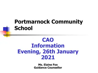 Portmarnock Community School CAO Information Evening - Essential Application Details