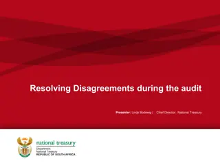 Resolving Disagreements during the audit