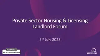 Private Sector Housing & Licensing Landlord Forum Agenda