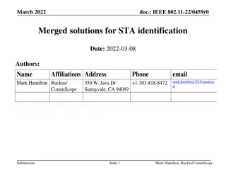 Merged Solutions for STA Identification in IEEE 802.11-22