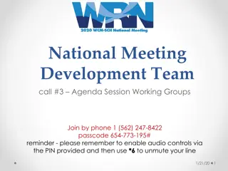 National Meeting Development Team Call Agenda