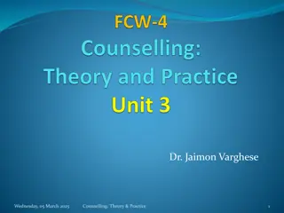 Counselling: Theory & Practice - Learner Objectives