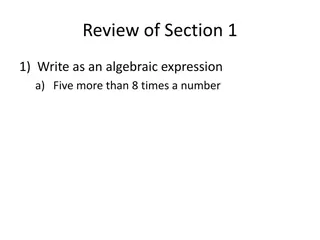 Algebraic Expressions and Number Operations