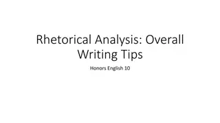 Effective Writing Strategies for Rhetorical Analysis