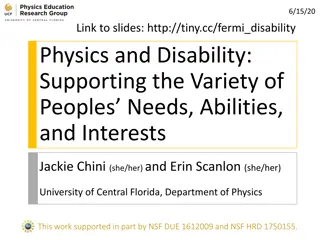 Physics and Disability: Supporting Variety of Needs
