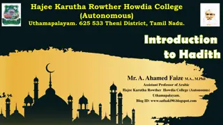 Hajee Karutha Rowther Howdia College (Autonomous) - Introduction to Hadith