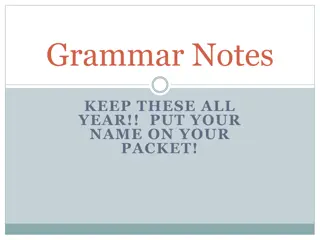 Grammar Notes for Year-long Study