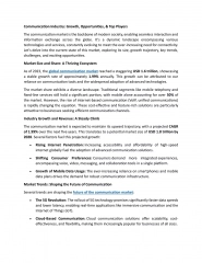Communication Industry Growth, Opportunities, & Top Players