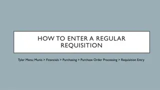 Regular Requisition Entry Process in Munis Financials