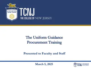 The Uniform Guidance  Procurement Training