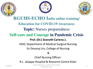 Nurses Preparedness: Self-care and Courage in Pandemic Crisis